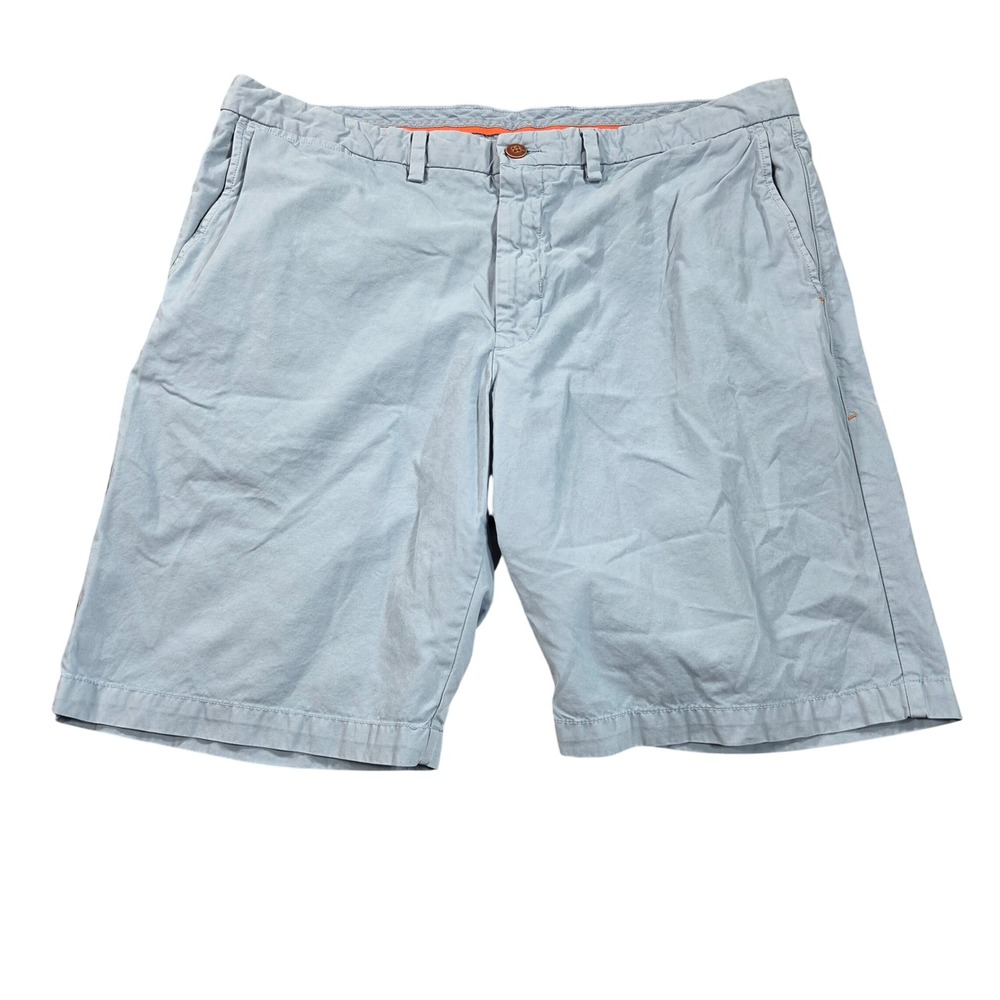 Tommy Bahama Boracay Chino Shorts Mens 38 Blue Pima Cotton Flat Front 9.75"